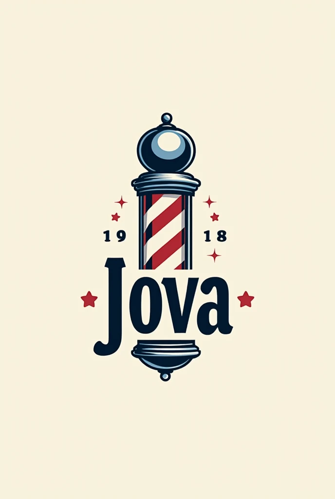 Create a logo for a barbershop with the name Jova in the middle