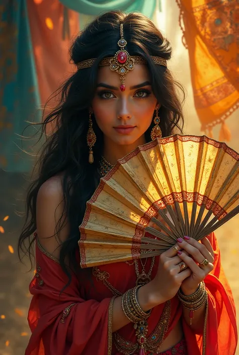 Gypsy woman with fan 