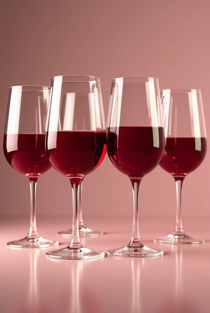 Five glasses of wine toasting without people