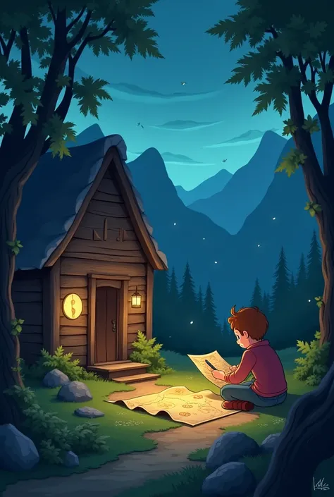 Title: Quest of the Lost Relic – Part 1: The Whispering Map

Opening Scene:
(Soft music plays. The screen shows a peaceful village surrounded by mountains. Birds chirp in the background. We zoom into a small, cozy cabin where the protagonist, a curious  na...