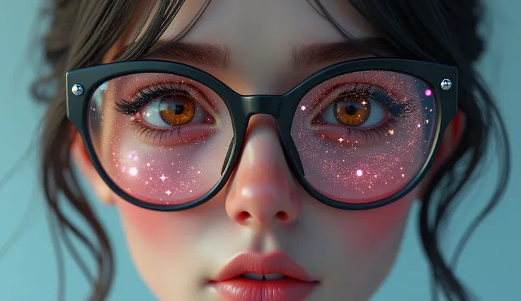  Close up on the genitals physical rendering {x} The model is wearing glass sunglasses with stars and the moon on the glass.