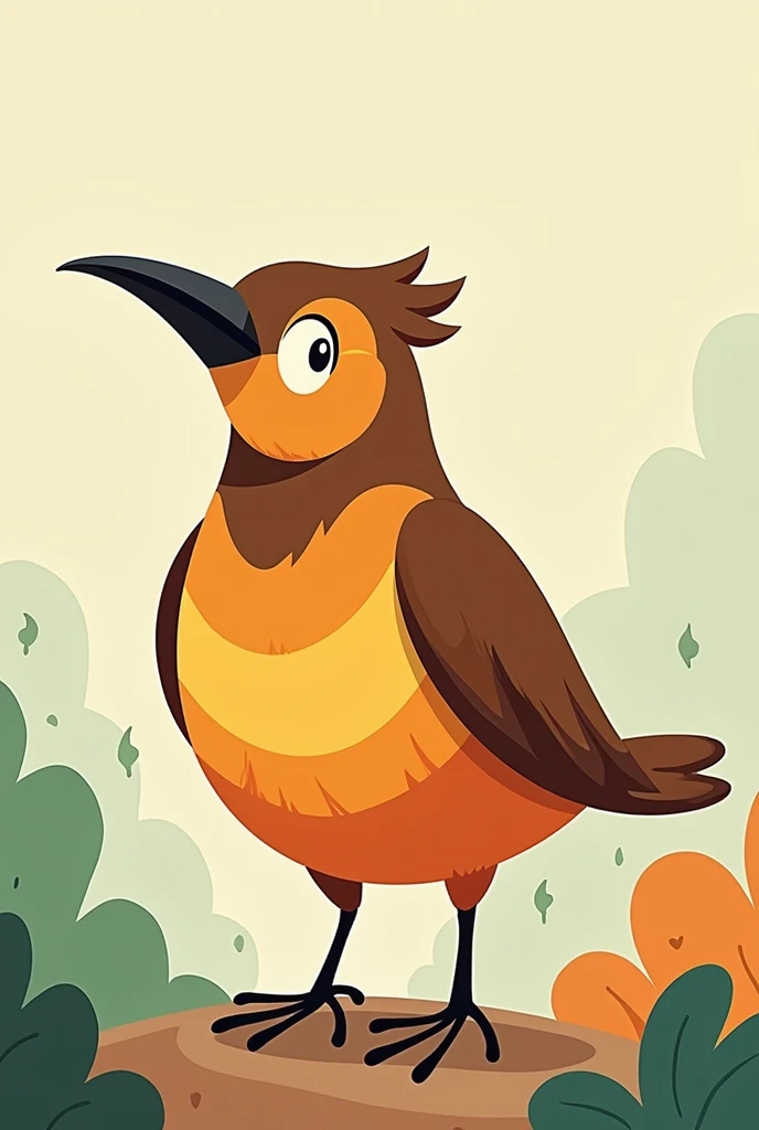 
2D drawing of a Sabiá bird in a cartoonish style