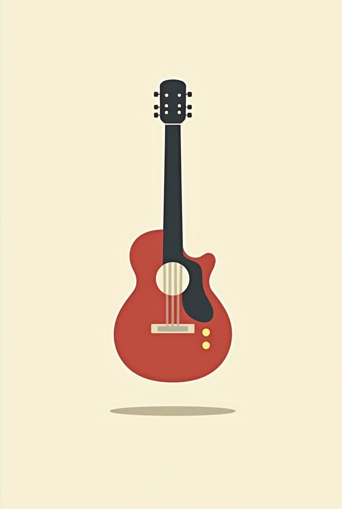 I want to make a minimalist logo that has a guitar and microphone, Retro style