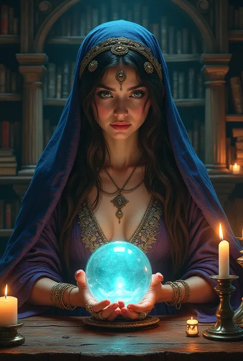 Create an image of a woman fortune teller