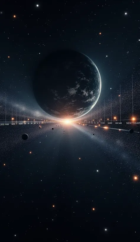  A timeline from Earth to the black hole,  showing the distance of 1 ,000 light years .