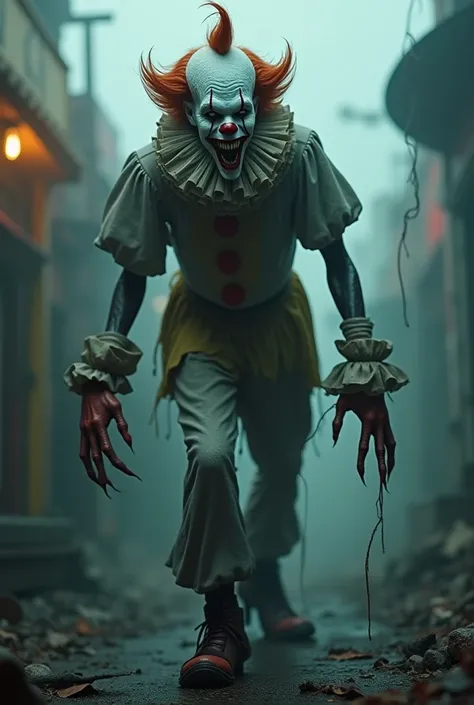 A ghoulish killer clown