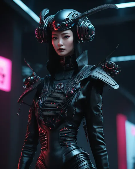   Alien Technology's Fashion Runway ,  very beautiful cyberpunk  , Inspired by Chinese Immortals and Dark Gothic 。( best quality ,4K,8k, high resolution,Masterpiece:1.2), ( realistic, photorealistic, photorealisticな:1.37).