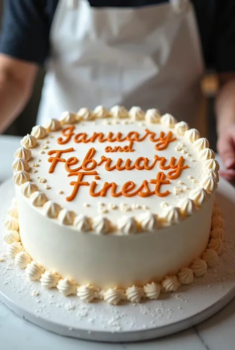 Decorate a cake with words ‘January and February finest 