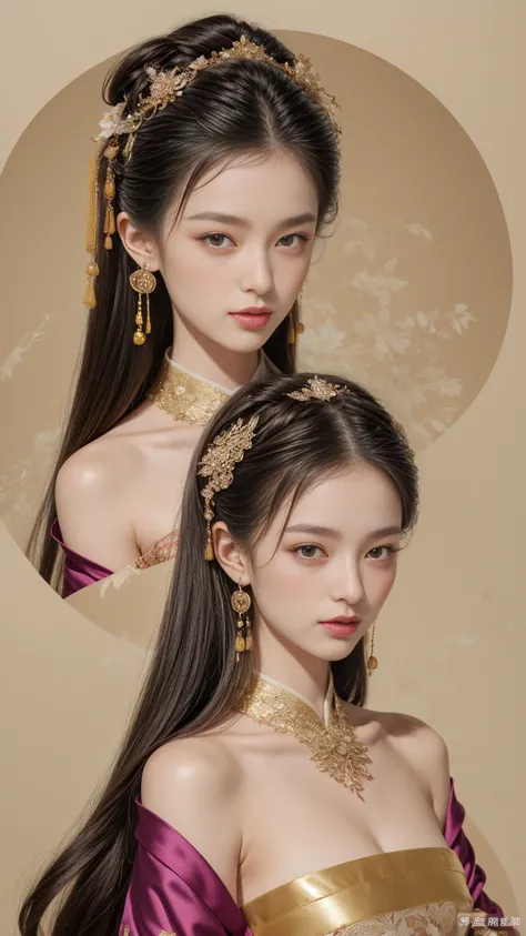   Elegant Woman , Chinese Elegant Goddess ，Four beauties，Daji，Fairy Charming ,  Chinese Noble Female Hairpin ， (  Nine Heads Perfect Curved Body     :1.4), [full length,      Bright eyes   , bright and shiny，     Perfect Face    ,      Double Eyelids  ， Ch...