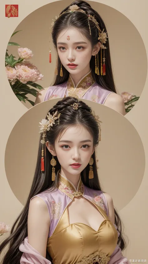  Elegant Woman , Chinese Elegant Goddess ，Four beauties，Daji，Fairy Charming , Confident pride ， Chinese Noble Female Hairpin ， (  Nine Heads Perfect Curved Body     :1.4), [full length,      Bright eyes   , bright and shiny，     Perfect Face    ,      Doub...