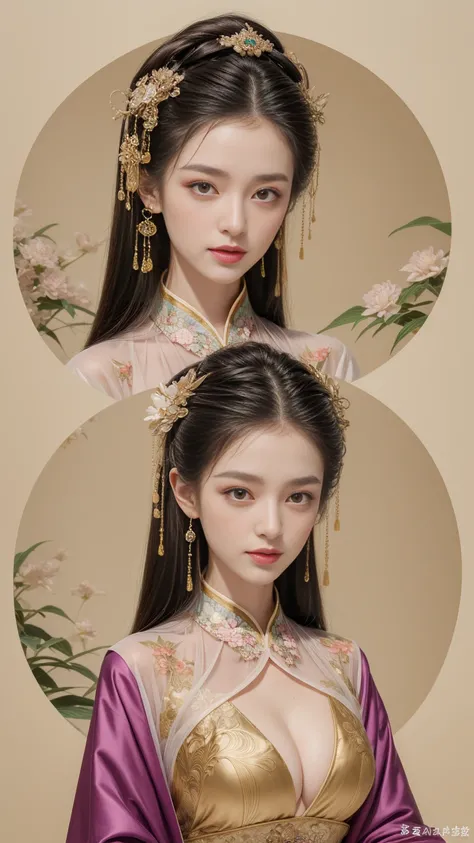  Elegant Woman , Chinese Elegant Goddess ，Four beauties，Daji，Fairy Charming , Confident pride ， Chinese Noble Female Hairpin ， (  Nine Heads Perfect Curved Body     :1.4), [full length,      Bright eyes   , bright and shiny，     Perfect Face    ,      Doub...