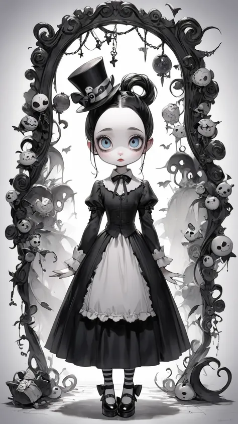 Tim Burton style 、  Wednesday Adams 、