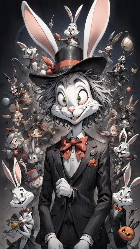 Tim Burton style 、Bugs Bunny、