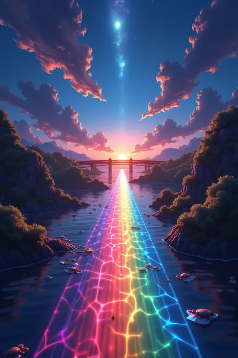    A Rainbow Bridge Rainbow Color Charming Digital Artwork Dynamic Energy Artwork Tindel's World of Effects！ Observing the volatility of the light 。 Dynamic Energy Artwork

 Ultra-Fine Color Art ， Psychedelic Art Style ，Hashinakabashi  、Colorful，Bright and...