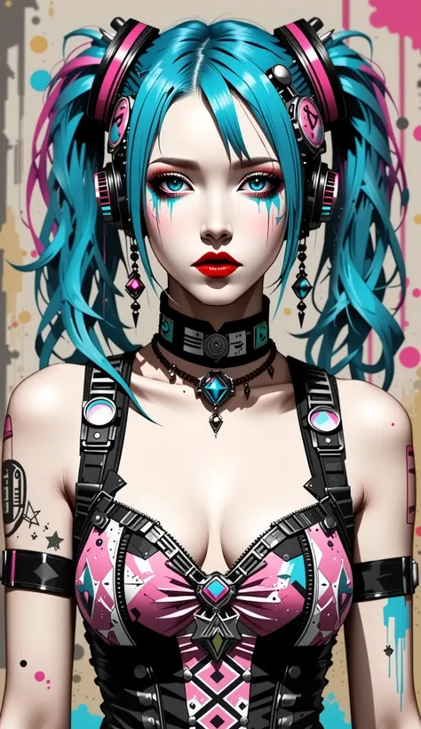 ((Hatsune Miku)), (heavy blushing), ((luminous design)), blue hair, blue eyes, seductive expression, (lewd), (ecchi), multicolored hair, underboob, (cyberpunk), (punk), (((((huge tits))))), neon skirt, choker, rave, wristband, sexy, submissive, ((natural l...