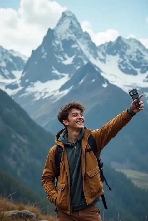 A 22 year boy selfie moutain