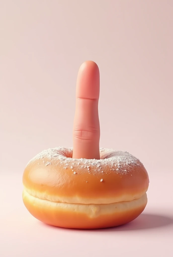 Create an ebook cover with one finger inside the donut 