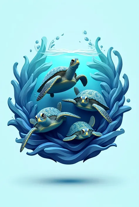  LOGO WITH THE NAME "Tortugas Guatemala Swimming Academy" 3D