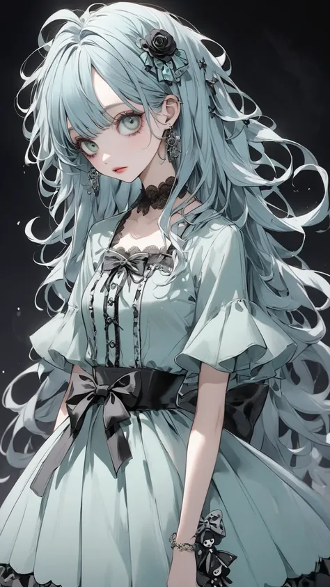    Tim Burton's style、 Light mint blue hair color