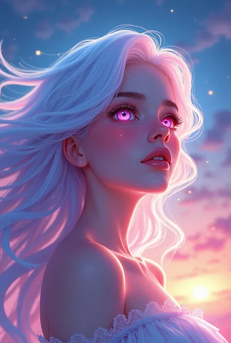 anime, linda,  flying in the sky ,  vibrant pastel colors , Melancholic,(colorful),  shiny long hair, Magic Art ,  surreal, magical lights, sparkling magical liquid, inspired por Glen Keane, inspired by lois van baarle, by lois van baarle, , bright aura ar...