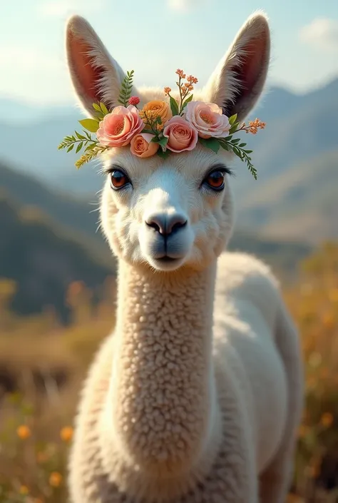 Vicuña Excellent photo quality with flower design 