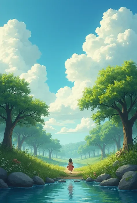 It's about choosing the future, and it's about the environment. I want to express the image of what kind of future we will choose by including our ren, one side is a problem because the environment is destroyed, and the other side is that the trees, grass,...