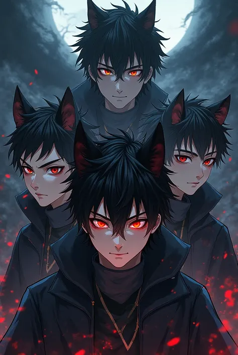 Anime boys dangerous masterpiece with wolf