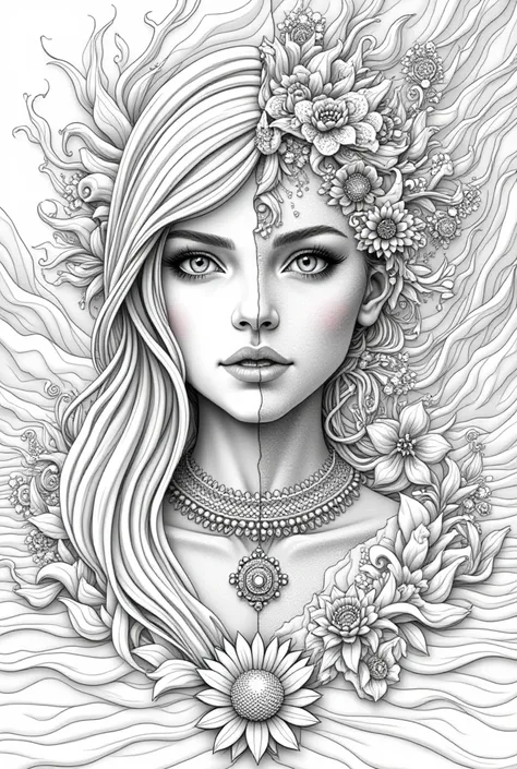 Coloring page that deals with attachment and the dual personality of people