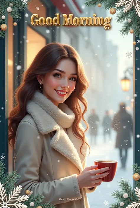  An empty wide template for filling out games and mailing players , on the side or top of the newsletter there is an image of a beautiful girl in a store, to the mall,smile, stylishly dressed , scarf, a cup of coffee in the other corner ,   hair wavy ,   I...