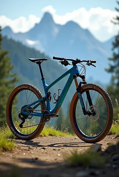 Orbea Onna mountain bike color blue with maxxis brown rims 