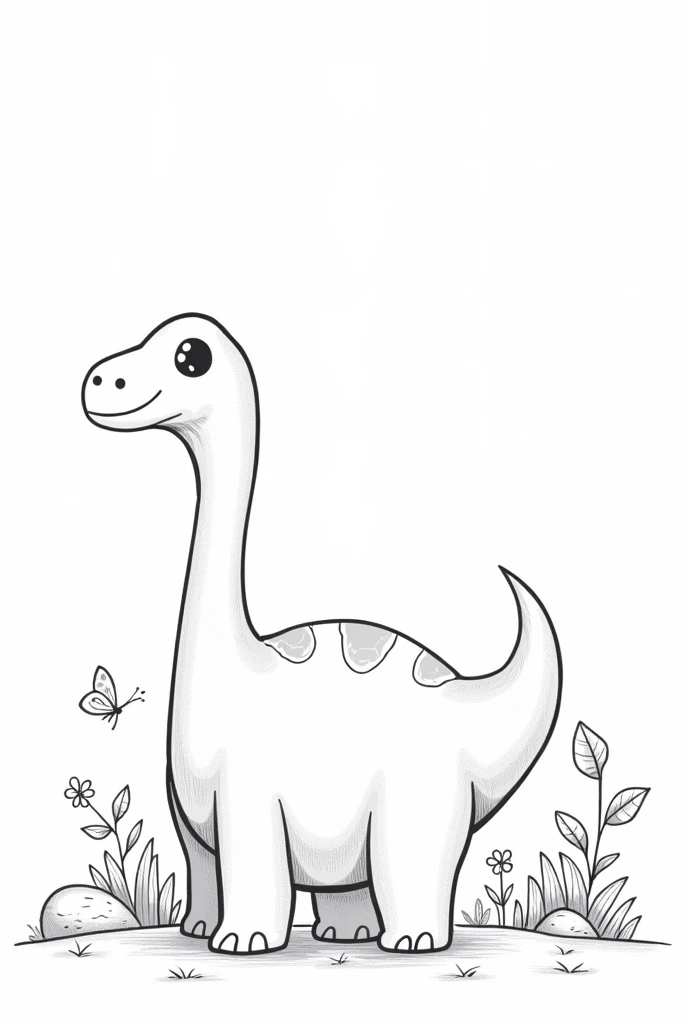  Make an easy coloring page with DINOSAUR 