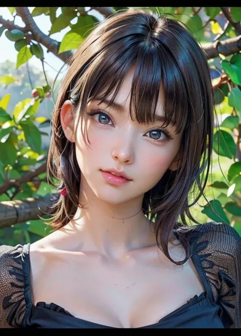 (nsfw:-1), (Masterpiece:1.3), (8k,  photorealistic,  RAW photo,  best quality : 1.4), 
( 1 girl in the bush),  beautiful faces , ( Realistic Face), 
  beautiful hairstyle ,  
Realistic eyes,  beautiful detailed eyes, 
(realistic skin),  Beautiful skin, 
( ...