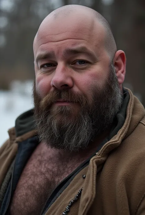 8K Very Best Highest Realistic very Realistic real 8K very detailed highly photorealistic very real realistically detailed very lifelike photo of a Very Sexy handsome big bearded and rugged hairy burly muscular chubby beefy bulked up bald daddy bear man, w...