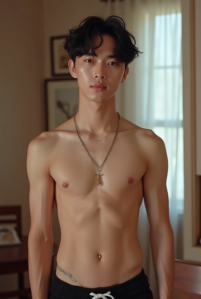 kpop group SEVENTEEN leader seungcheol no clothes, full body 