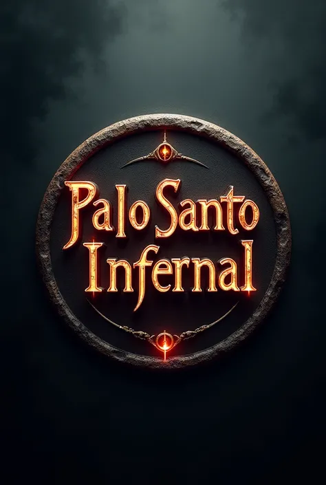 MAKE A ROUNDED LOGO SAYING "PALO SANTO INFERNAL"