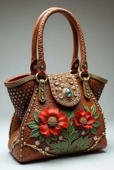 Here’s an enhanced, even more extravagant version of the prompt with abundant embellishments:

"Create a breathtakingly luxurious handbag made from water hyacinth, designed to be a masterpiece of opulence and grandeur. The bag should feature intricate, fla...