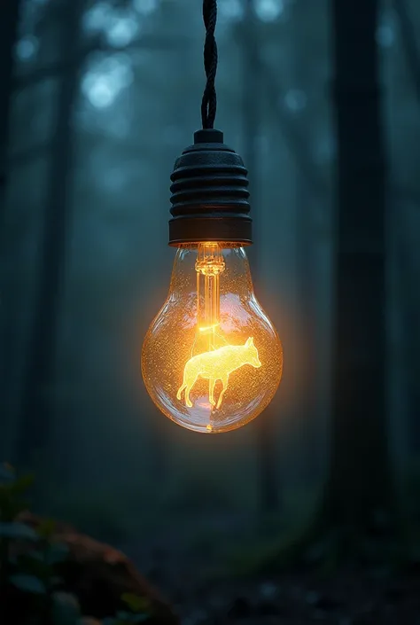 A magical light bulb under the influence of a wolf 