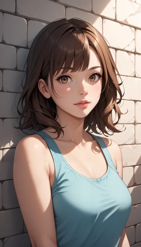 ( masterpiece, ultra-detailed , Better Quality, Clear focus, shadow, ultra high resolution , 8K, perfect anatomy , Perfect face, ( detailed face ), ( Detailed eye ), ( Better Quality, highres), retrato, upper body, Cool guy adult woman , wide hair, ...