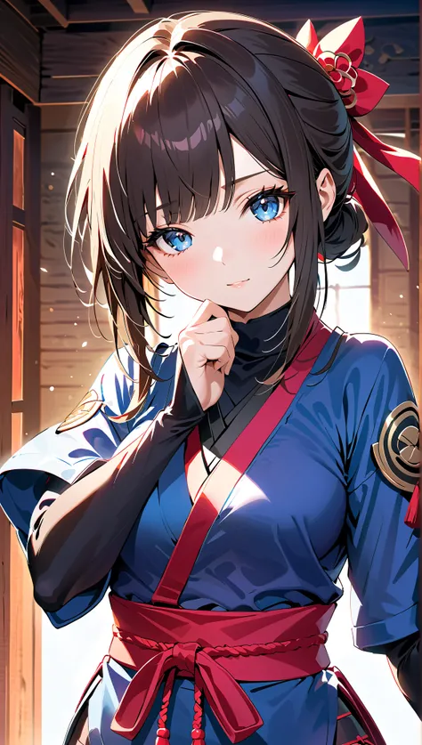 Vector art、((Female ninja))、Female Ninja、cute、Beautiful work、Light production,((Highest quality、masterpiece、Highest quality、High resolution、8k、detailed、ultra-detailed:1.3))、ダイナミックポージング