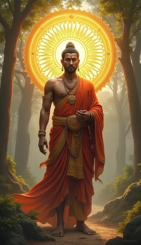 Samrat Ashok with Dhamma Chakra