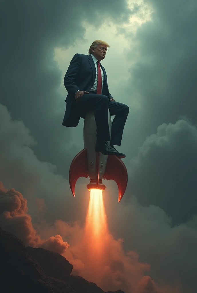 Doomsday Donald Trump s
Riding on a rocket despising humanity 