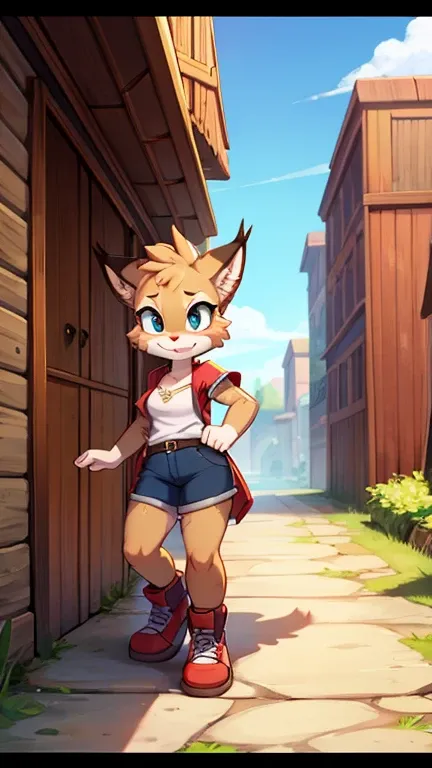 Female furry lynx tiny toons adventure style 