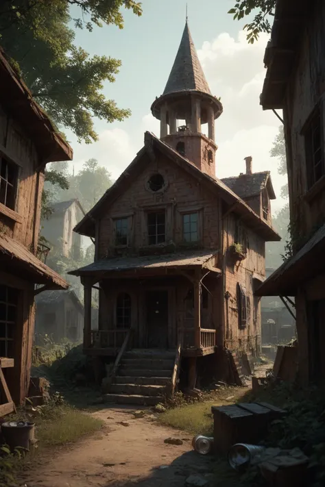 In a small and forgotten town ,  where time seems to stand still , Is there an abandoned house ,  that looks worn out and old ,  can be seen from afar on top of a dark hill