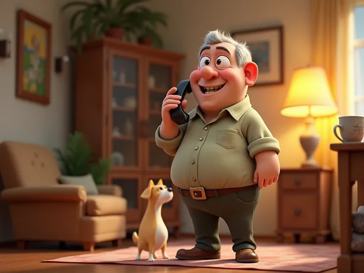 A man gets a call from an old woman ordering him to go out and buy eggs, but he’s never met her before.3d cartoon character image in pixar style