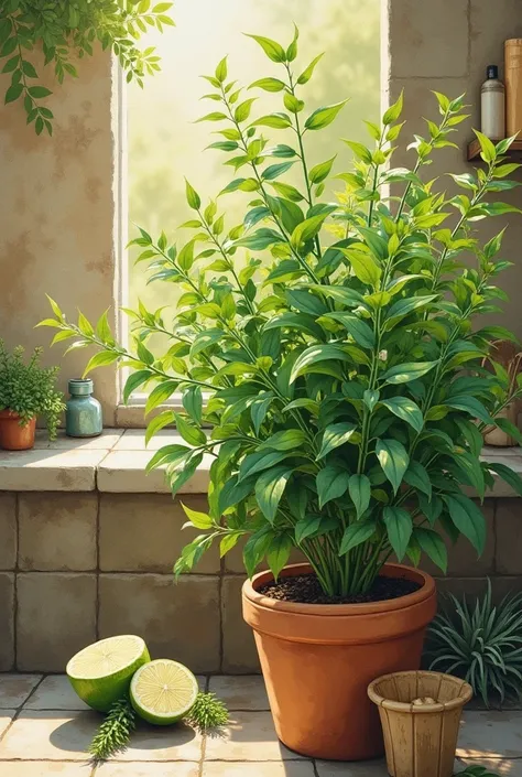 A popular painting of Sidr plant powder to be used as shampoo
I don't want to use pictures of people