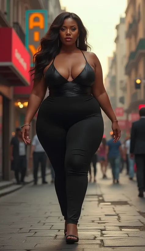 Sexy fat girl walking