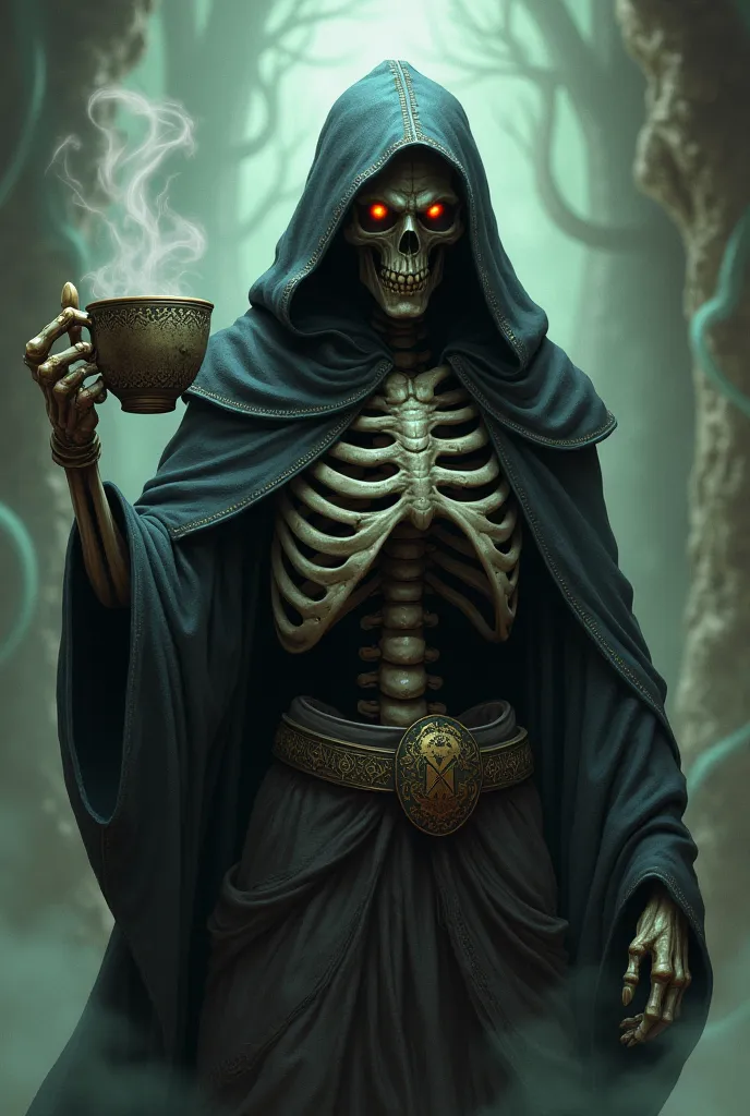 Image with the character Lich with coffee in hand from Dota 2, in the amount of 800x800