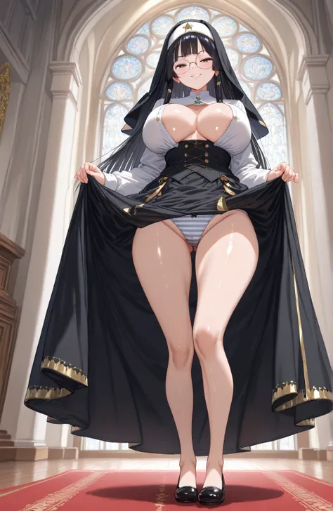   High resolution,    Not suitable for work   ,    masterpiece,   cosplay of the best quality  ,    Detailed   ,    Precise,  illustration,   Looking at the viewer ,  18-year-old novice    (attractive,  seductive full body , standing,  cabello negro, peque...