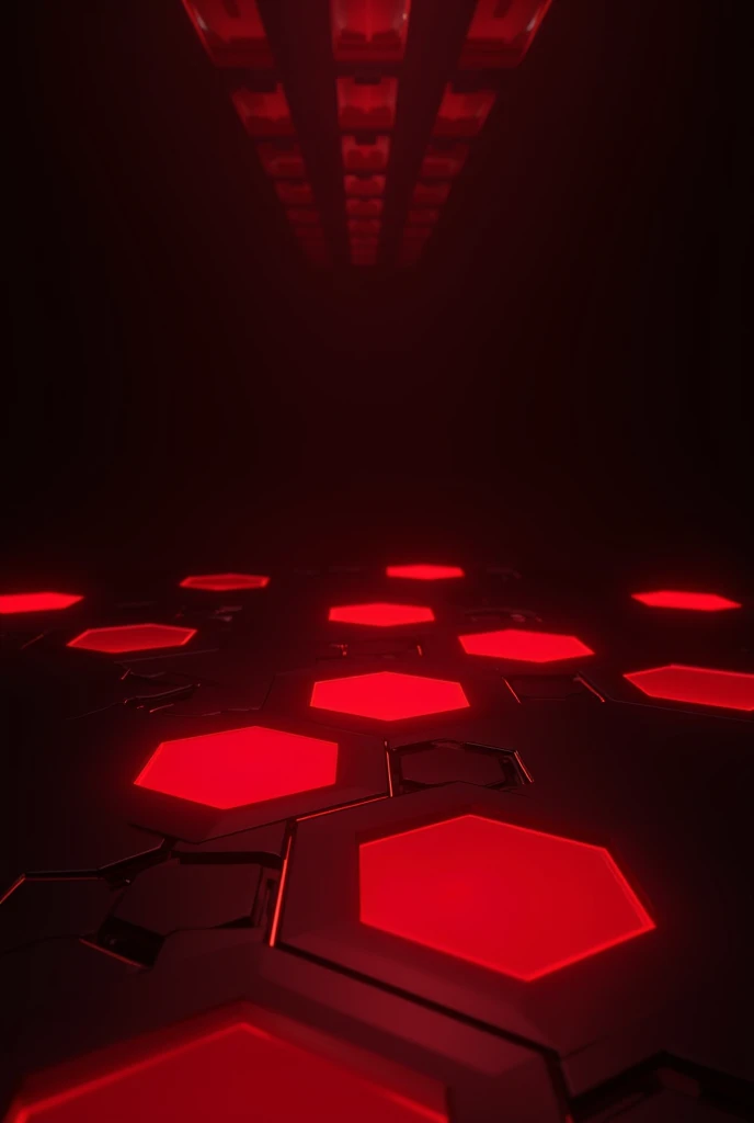 Matte black background with red hexagonal lighting everywhere