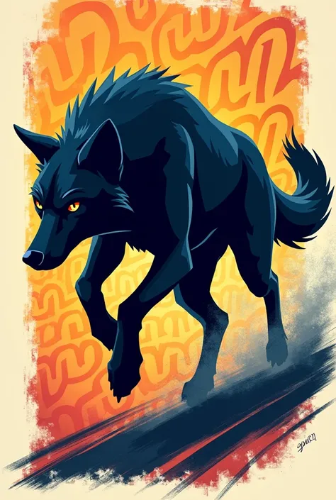 Make me a stylized wolf in profile that runs with the speed logo print